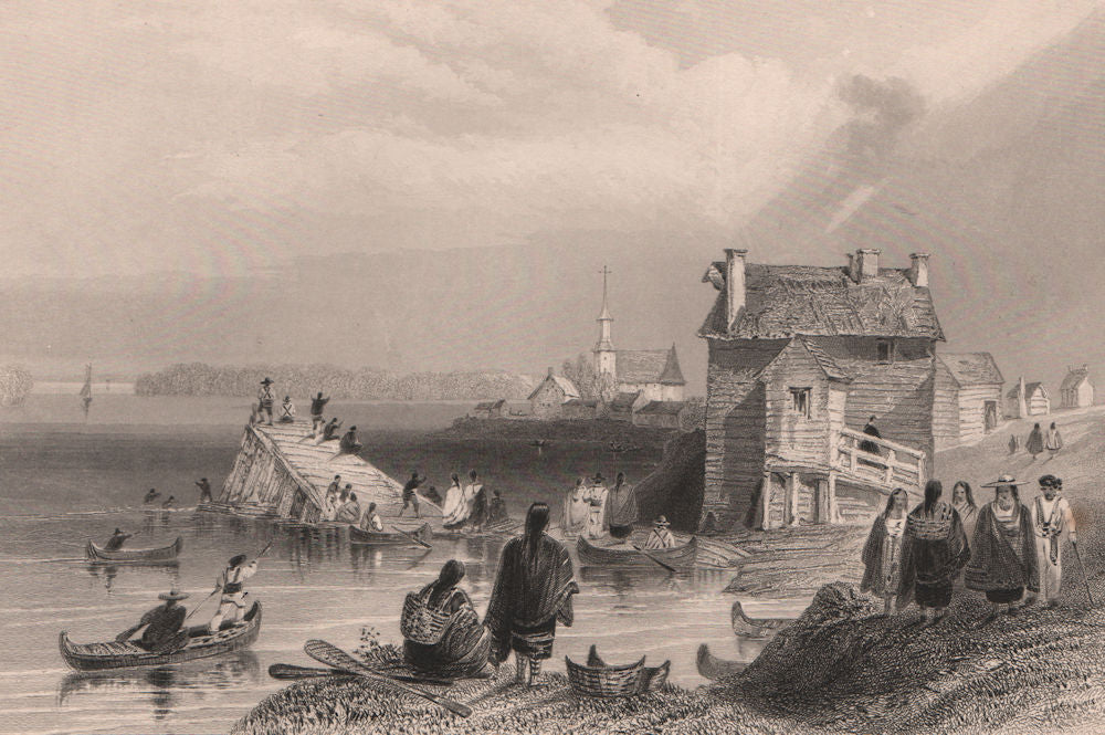 QUEBEC. 'St Regis, Indian Village'. Akwesasne, Mohawk Reservation. BARTLETT 1842